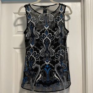 WHBM embroidered shell with camisole size S
